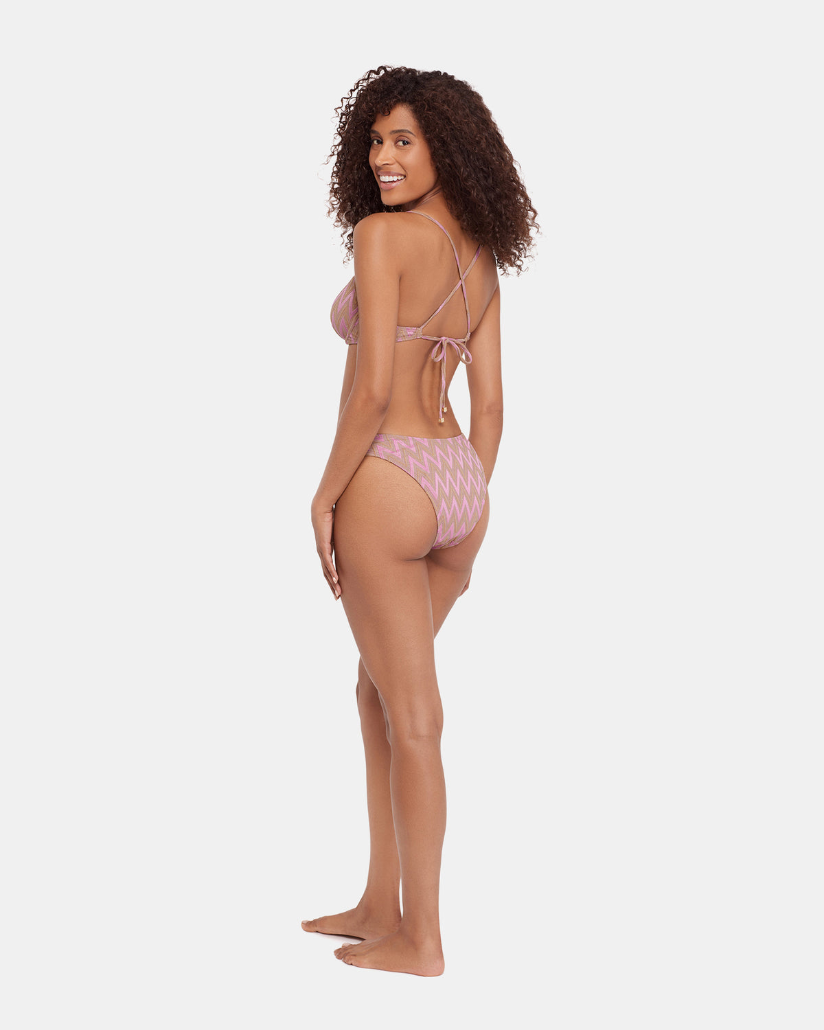 CHEVRON SHINE BIKINI TOP Purple Women's Bikini Top | Steve Madden Discount