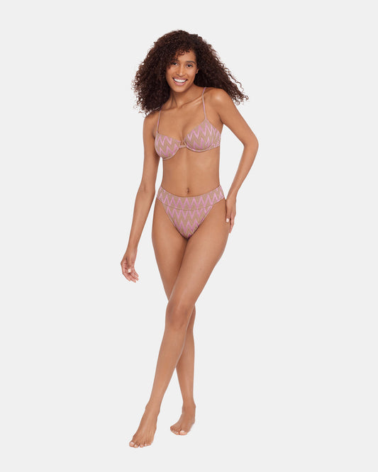 CHEVRON SHINE BIKINI BOTTOM Purple Women's Bikini Bottoms | Steve Madden Latest