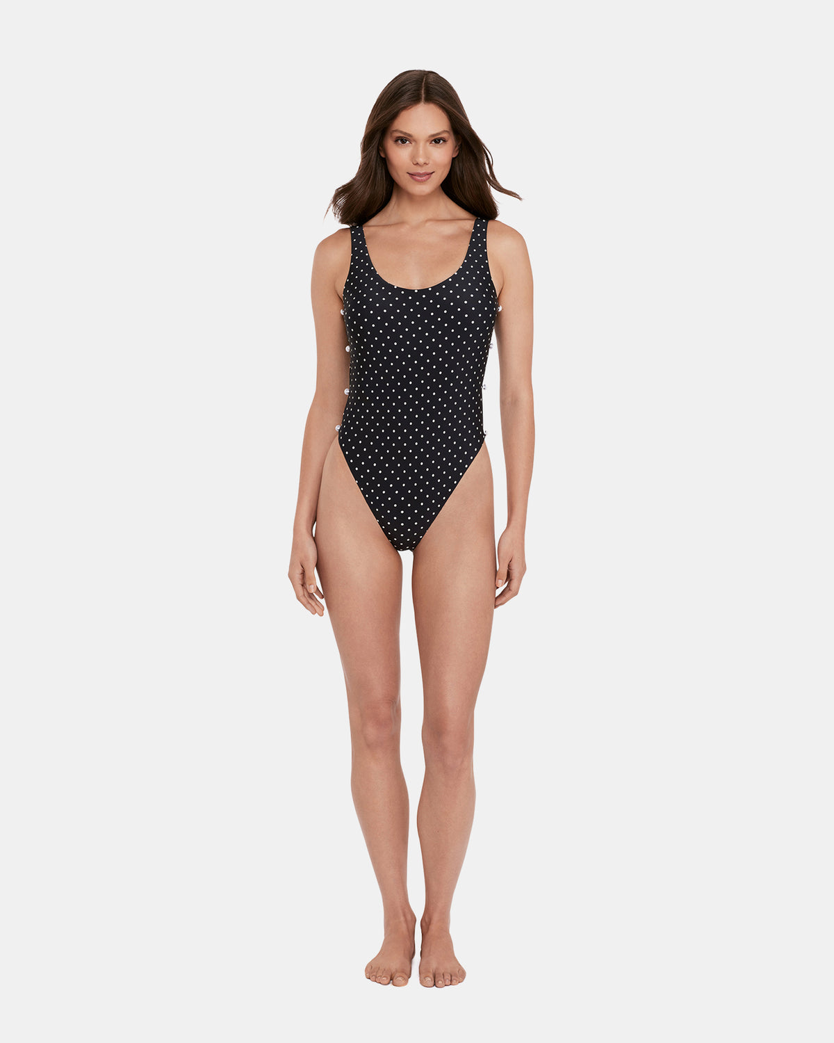 DARLING DOT ONE PIECE SWIMSUIT Black Multi Women's One-Piece Swimsuit | Steve Madden Deals