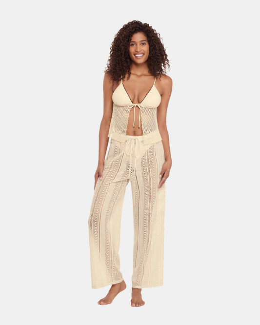 CROCHET BIKINI COVER-UP Pearl Crochet Wide-Leg Women's Swim Cover-Up | Steve Madden Great Value