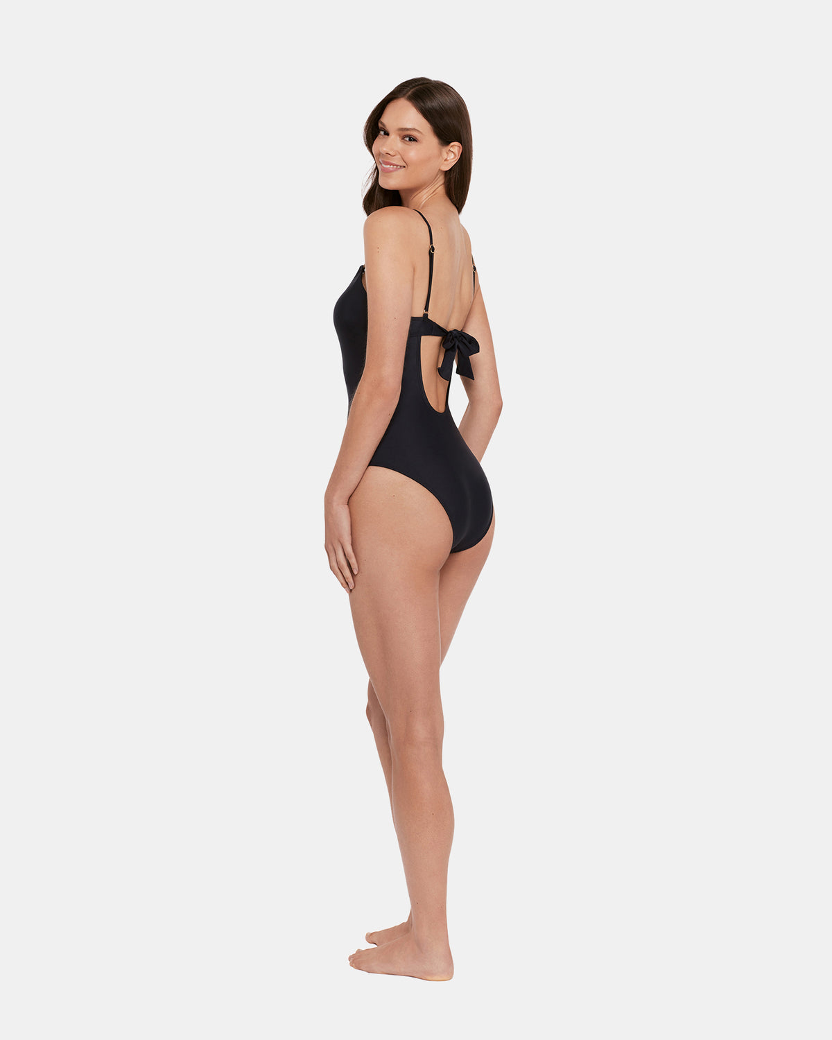 SLEEK 'N CHIC ONE PIECE SWIMSUIT Black Women's One-Piece Swimsuit | Steve Madden Customer Favorite