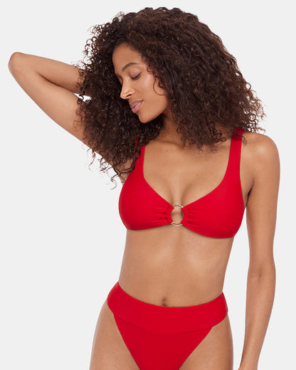 SLEEK 'N CHIC BIKINI TOP CHERRY Women's Bikini Top | Steve Madden Hot Sale