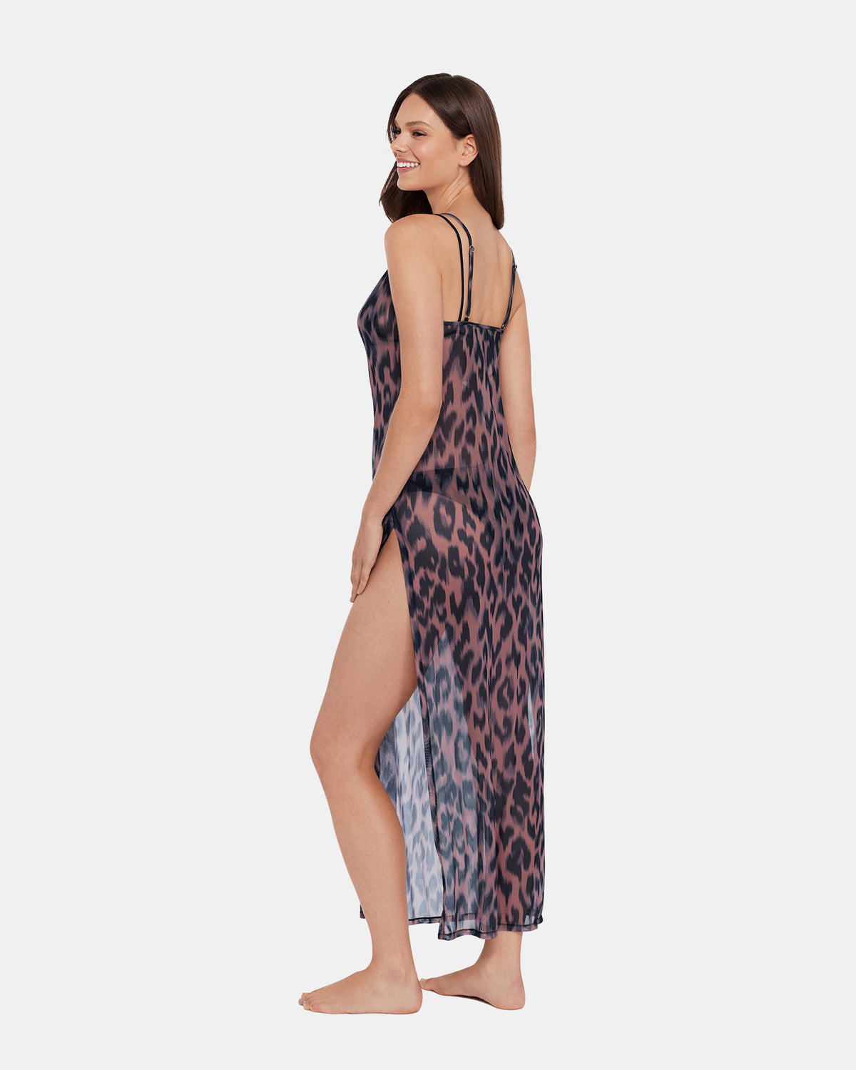 STATIC LEOPARD BIKINI COVER-UP Natural Flowy Mesh Women's Swim Cover-Up | Steve Madden Smart Buy