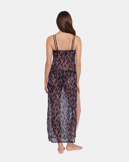 STATIC LEOPARD BIKINI COVER-UP Natural Flowy Mesh Women's Swim Cover-Up | Steve Madden Smart Buy