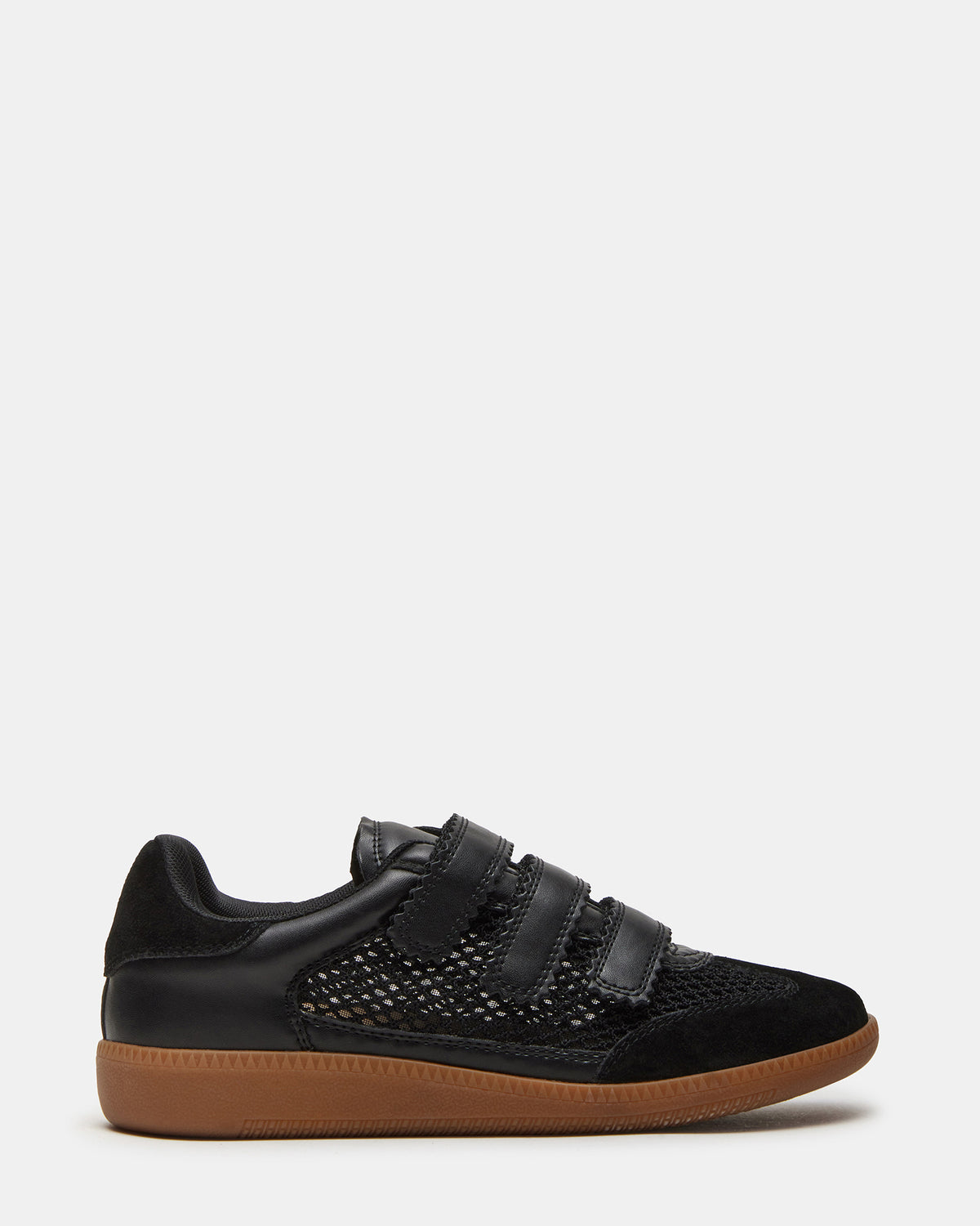 MOMENTUM Mesh Black Women's Velcro Low-Top Sneakers | Steve Madden Trusted