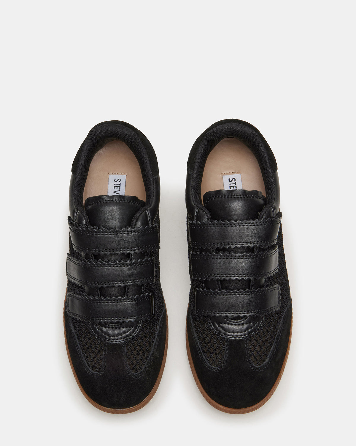 MOMENTUM Mesh Black Women's Velcro Low-Top Sneakers | Steve Madden Trusted