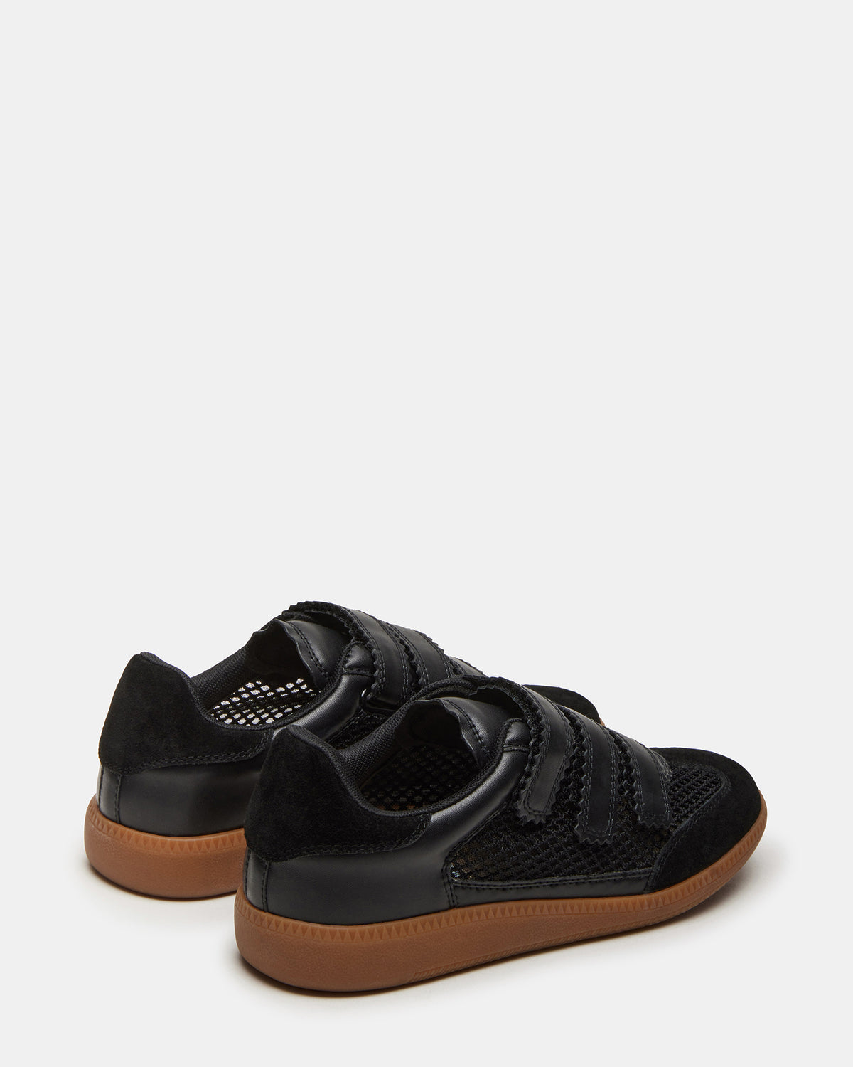 MOMENTUM Mesh Black Women's Velcro Low-Top Sneakers | Steve Madden Trusted