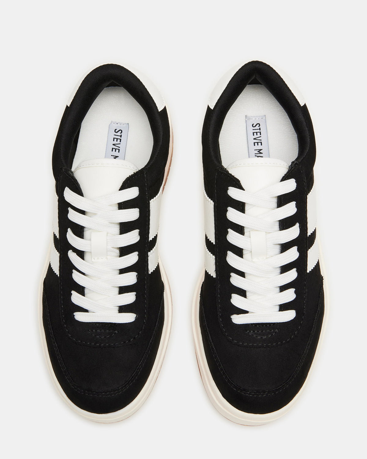 NINJA White/Black Women's Lace-Up Platform Sneaker | Steve Madden Smart Buy