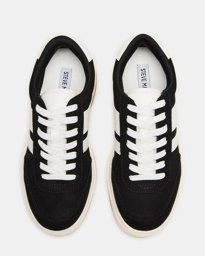 NINJA White/Black Women's Lace-Up Platform Sneaker | Steve Madden Smart Buy