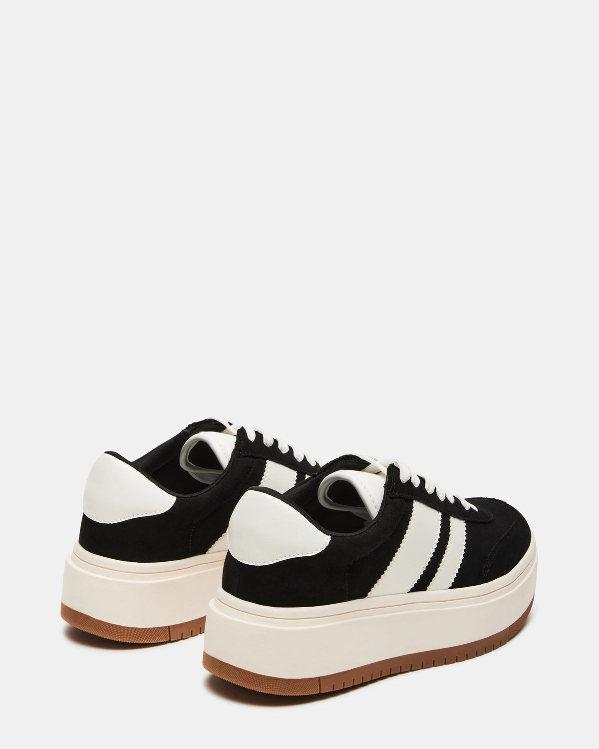 NINJA White/Black Women's Lace-Up Platform Sneaker | Steve Madden Smart Buy