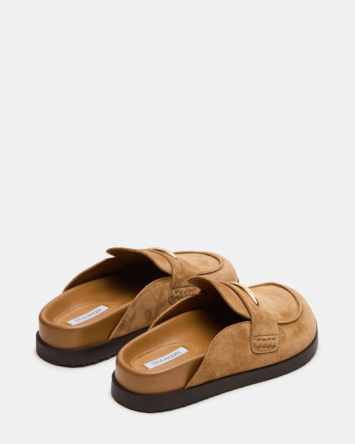 TOBIN Chestnut Suede Slip-On Mule Women's Flat | Steve Madden Recommended
