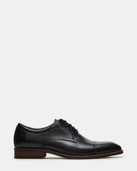 HASEN Black Leather Men's Lace-Up Dress Shoe | Steve Madden Popular