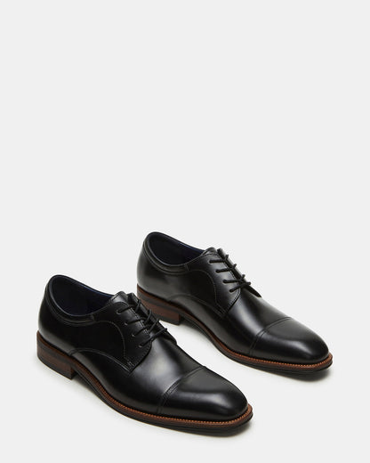 HASEN Black Leather Men's Lace-Up Dress Shoe | Steve Madden Popular