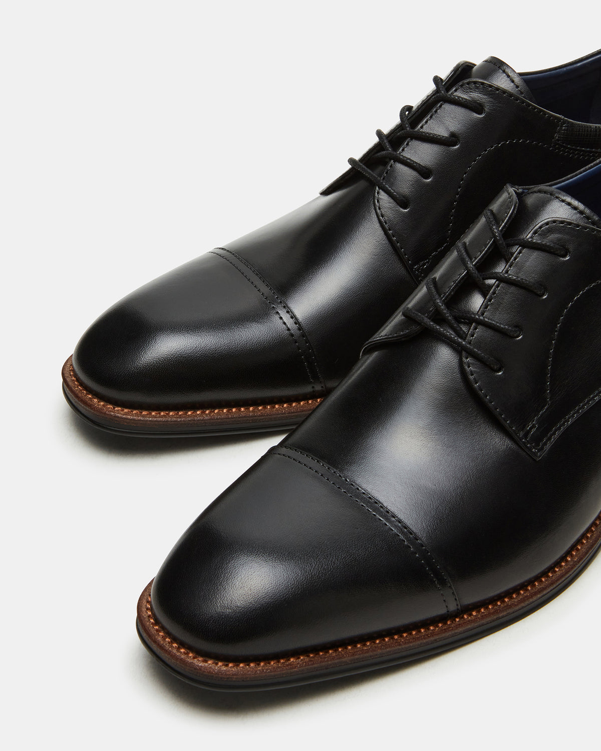 HASEN Black Leather Men's Lace-Up Dress Shoe | Steve Madden Popular