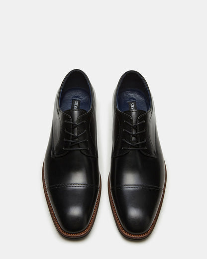 HASEN Black Leather Men's Lace-Up Dress Shoe | Steve Madden Popular